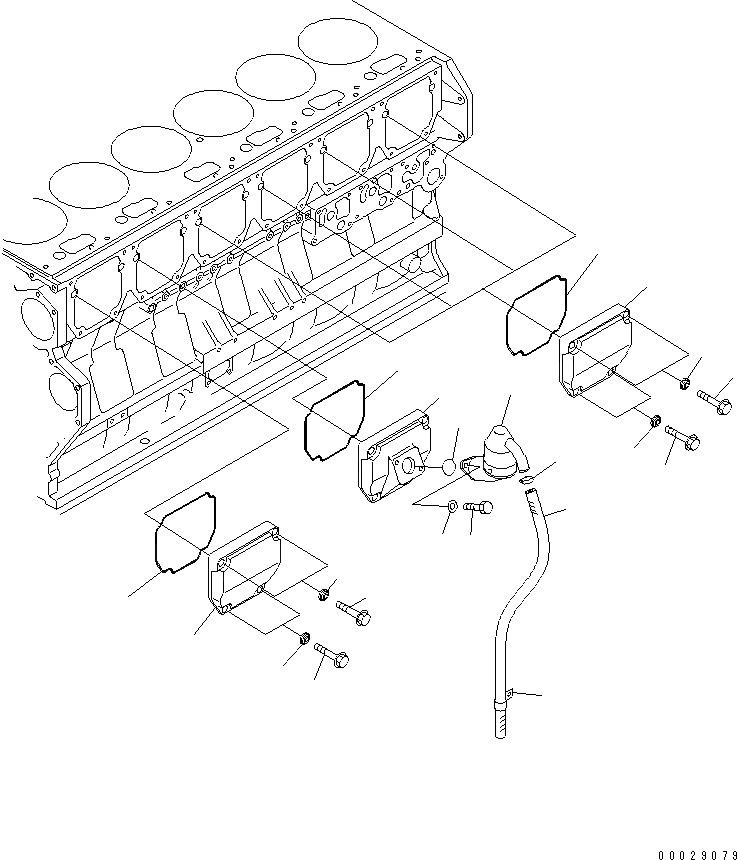 Схема запчастей Komatsu SAA6D170E-3B-8 - КРЫШКА ТОЛКАТЕЛЕЙ КЛАПАНА(№9-) ДВИГАТЕЛЬ