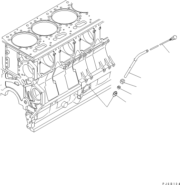 Схема запчастей Komatsu SAA6D170E-3B-8 - МАСЛ. ЩУП(№-) ДВИГАТЕЛЬ