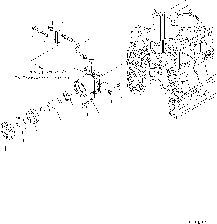 Схема запчастей Komatsu SAA6D170E-3B-8 - ПРИВОД ВЕНТИЛЯТОРА(№-) ДВИГАТЕЛЬ