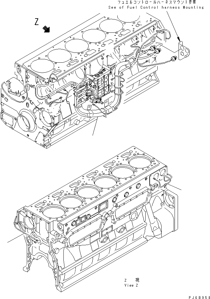 Схема запчастей Komatsu SAA6D170E-3B-8 - ЭЛЕКТРОПРОВОДКА(№-) ДВИГАТЕЛЬ