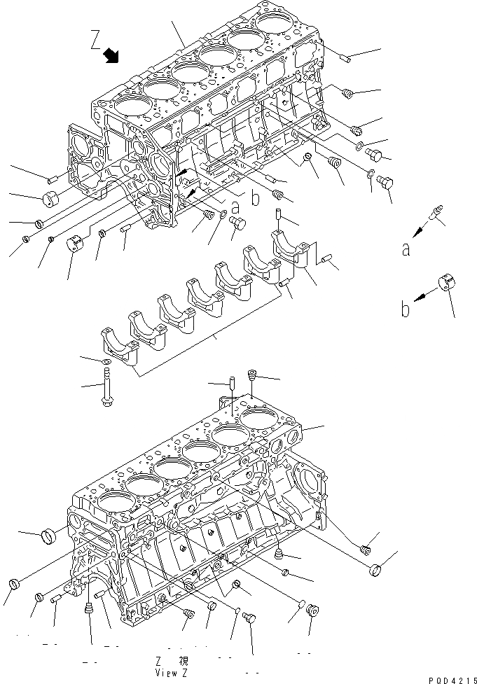 Схема запчастей Komatsu SAA6D140E-2D-8 - БЛОК ЦИЛИНДРОВ (/)(№7-) ДВИГАТЕЛЬ