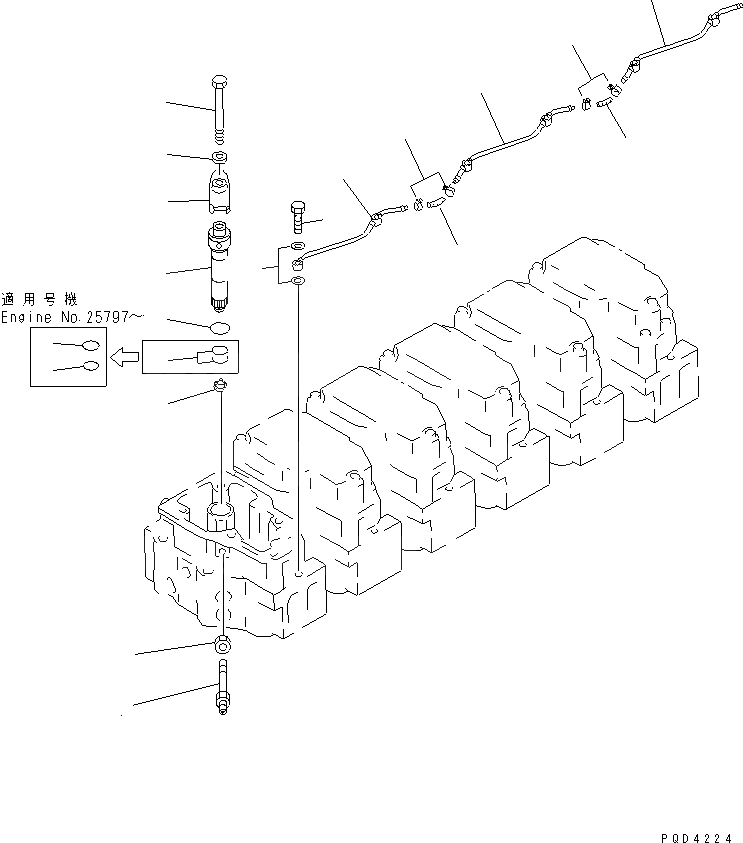 Схема запчастей Komatsu SAA6D140E-2D-8 - ФОРСУНКА(№88-) ДВИГАТЕЛЬ