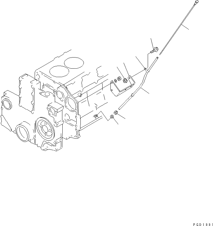 Схема запчастей Komatsu SAA6D140E-2E-8 - МАСЛ. ЩУП(№77-) ДВИГАТЕЛЬ