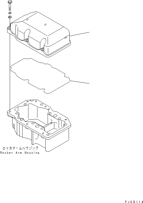 Схема запчастей Komatsu SAA6D170E-3F-8 - КРЫШКА КОРОМЫСЛА ДВИГАТЕЛЬ