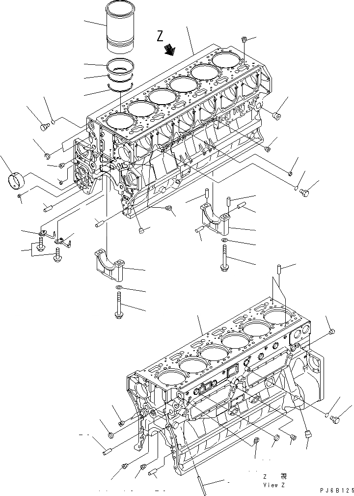 Схема запчастей Komatsu SAA6D170E-3F-8 - БЛОК ЦИЛИНДРОВ ДВИГАТЕЛЬ