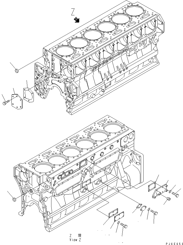 Схема запчастей Komatsu SAA6D170E-3F-8 - ЗАГЛУШКА БЛОКА ЦИЛИНДРОВ(№9-) ДВИГАТЕЛЬ