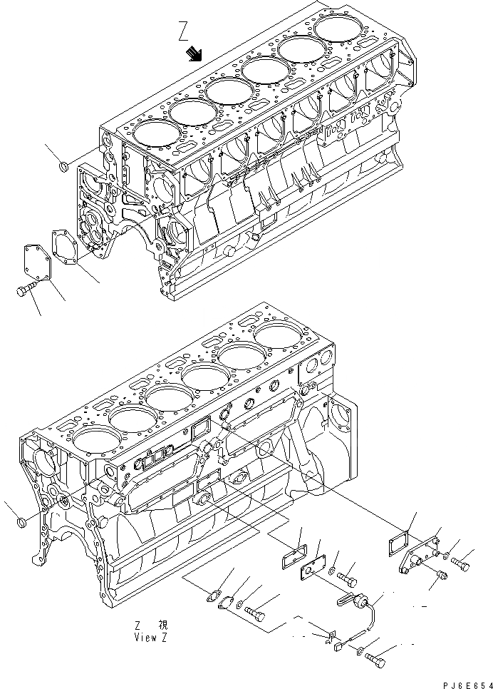 Схема запчастей Komatsu SAA6D170E-3F-8 - БЛОК ЦИЛИНДРОВ КРЕПЛЕНИЕ (МОРОЗОУСТОЙЧИВ. СПЕЦИФИКАЦИЯ.)(№9-) ДВИГАТЕЛЬ