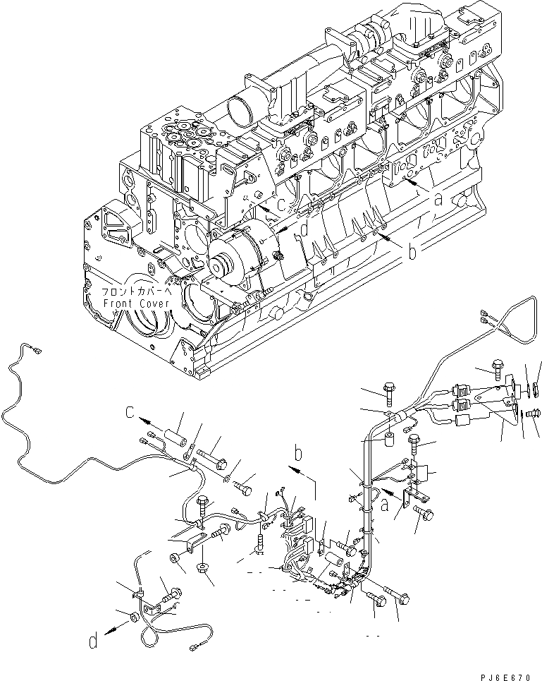 Схема запчастей Komatsu SAA6D170E-3F-8 - УПРАВЛ-Е ПОДАЧ. ТОПЛИВА Э/ПРОВОДКА КРЕПЛЕНИЕ (/)(№9-) ДВИГАТЕЛЬ