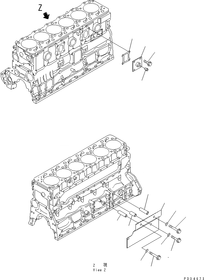 Схема запчастей Komatsu SAA6D108E-2A-C8 - ОБОГРЕВАТЕЛЬ БЛОКА И ТЕРМОЗАЩИТА ПЛАСТИНА (БЕЗ ОБОГРЕВАТЕЛЬ БЛОКА)(№-) ДВИГАТЕЛЬ