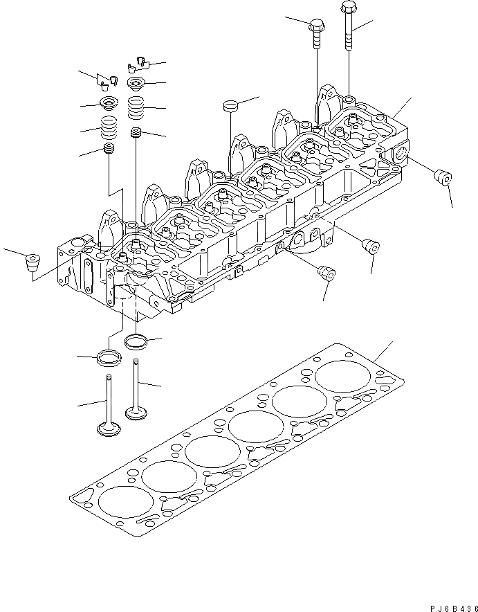 Схема запчастей Komatsu SAA6D102E-2F-8 - ГОЛОВКА ЦИЛИНДРОВ ДВИГАТЕЛЬ
