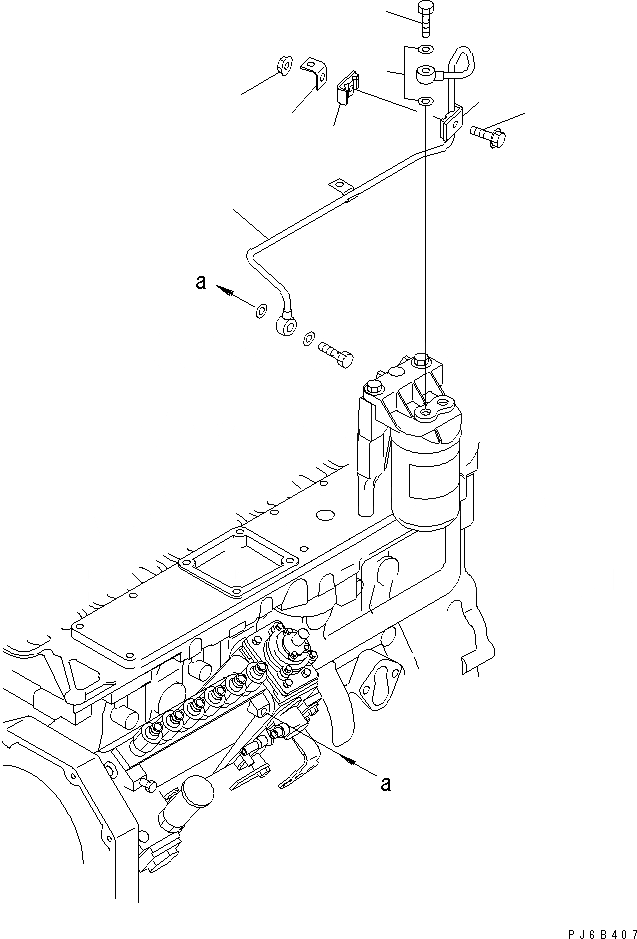 Схема запчастей Komatsu SAA6D102E-2F-8 - ТРУБЫ ТОПЛ. ФИЛЬТРА(№89-) ДВИГАТЕЛЬ