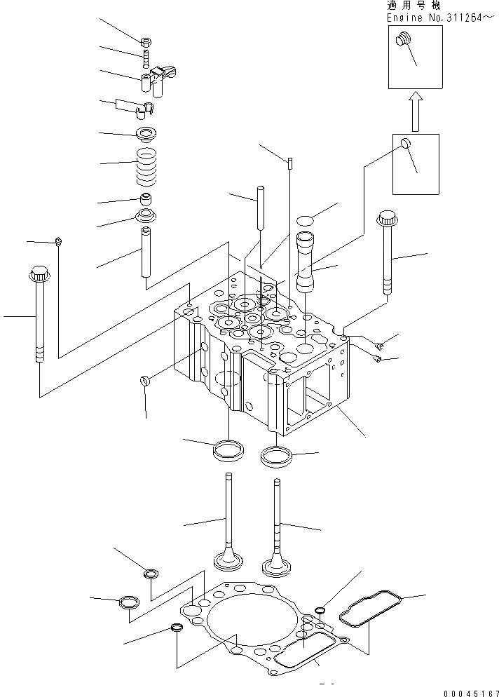 Схема запчастей Komatsu SAA6D170E-3D-8 - ГОЛОВКА ЦИЛИНДРОВ(№-9) ДВИГАТЕЛЬ