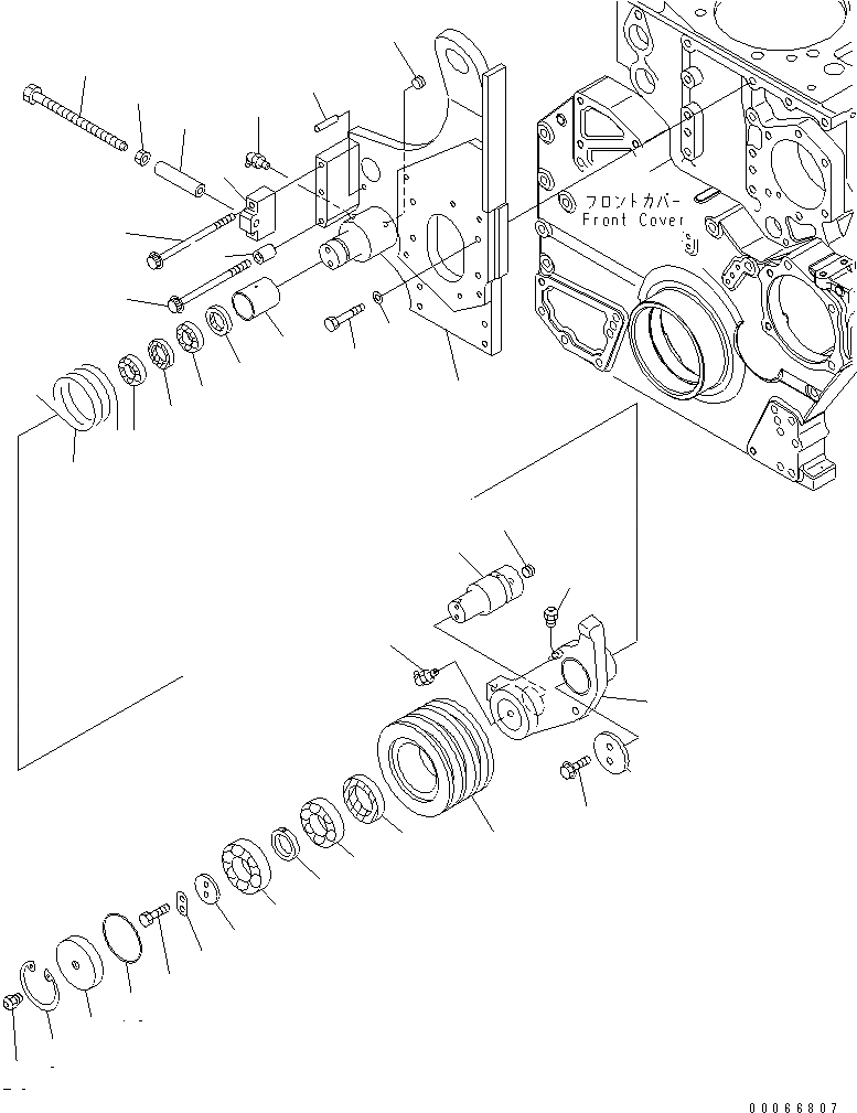 Схема запчастей Komatsu SAA6D170E-3D-8 - НАТЯЖНОЙ РОЛИК(№-) ДВИГАТЕЛЬ