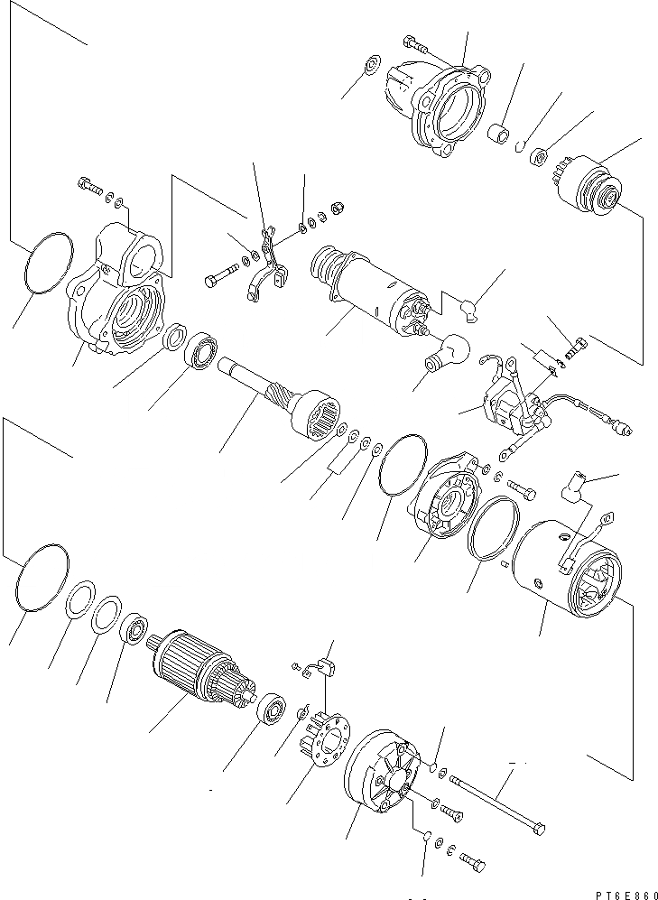 Схема запчастей Komatsu SAA6D170E-3D-8 - СТАРТЕР (KW) (ВНУТР. ЧАСТИ)(№8-89) ДВИГАТЕЛЬ