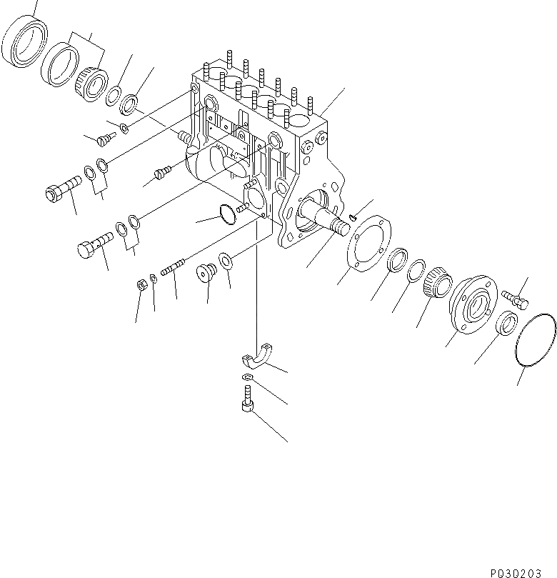 Схема запчастей Komatsu SAA6D108E-2B-S8 - ТОПЛ. НАСОС (НАСОС) (/) (МЕХАНИЧ. РЕГУЛИР. ТИП) (ВНУТР. ЧАСТИ)(№-) ДВИГАТЕЛЬ