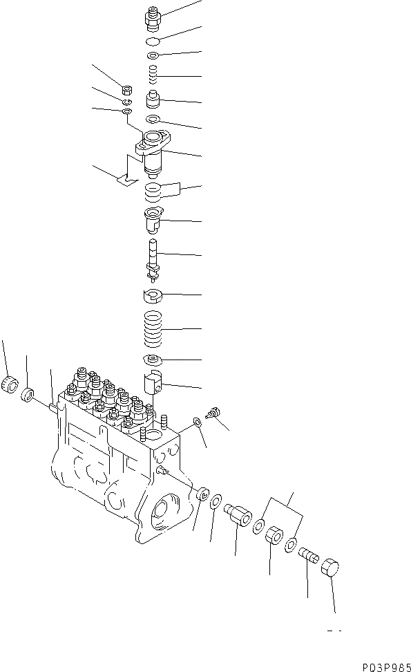 Схема запчастей Komatsu SAA6D108E-2B-S8 - ТОПЛ. НАСОС (НАСОС) (/) (МЕХАНИЧ. РЕГУЛИР. ТИП) (ВНУТР. ЧАСТИ)(№-) ДВИГАТЕЛЬ