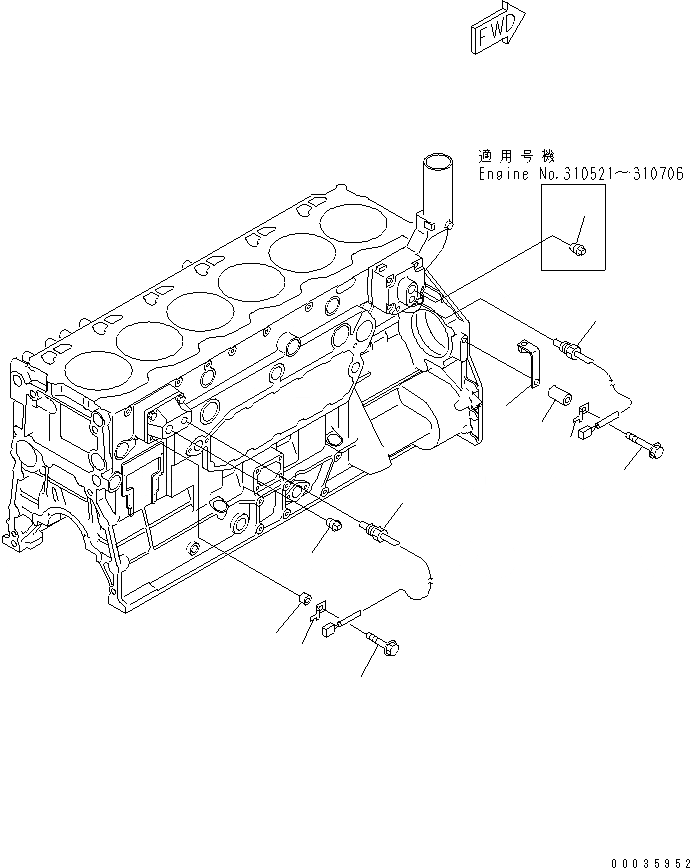 Схема запчастей Komatsu SAA6D125E-3H-8M - ДАТЧИК ТЕМПЕРАТУРЫ ВОДЫ(№-) ДВИГАТЕЛЬ