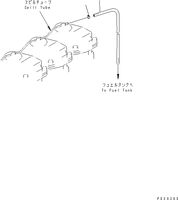 Схема запчастей Komatsu SAA6D125E-3H-8M - ВОЗВРАТ ТОПЛИВА ТРУБКА(№-) ДВИГАТЕЛЬ