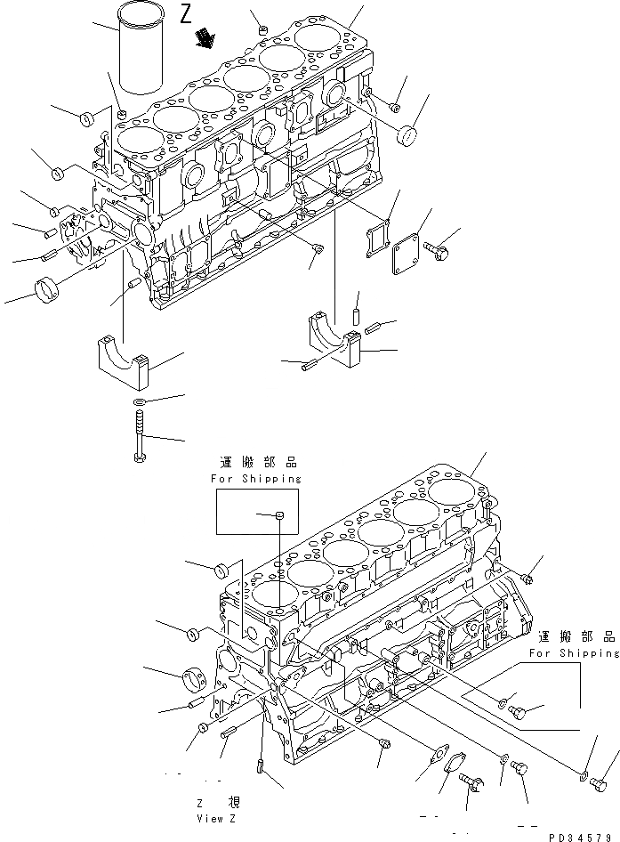 Схема запчастей Komatsu SAA6D108E-2B-N8 - БЛОК ЦИЛИНДРОВ (ДЛЯ ERECTRICAL РЕГУЛЯТОР)(№-98) ДВИГАТЕЛЬ