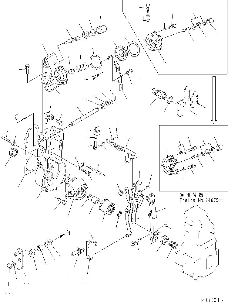 Схема запчастей Komatsu SAA6D140E-2A-8 - ТОПЛ. НАСОС (РЕГУЛЯТОР) (/) (ВНУТР. ЧАСТИ)(№-) ДВИГАТЕЛЬ