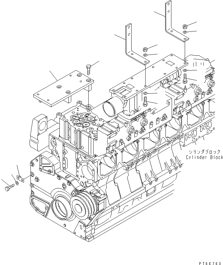 Схема запчастей Komatsu SAA6D170E-3E-8 - ГЛУШИТЕЛЬ КОРПУС(№-) ДВИГАТЕЛЬ