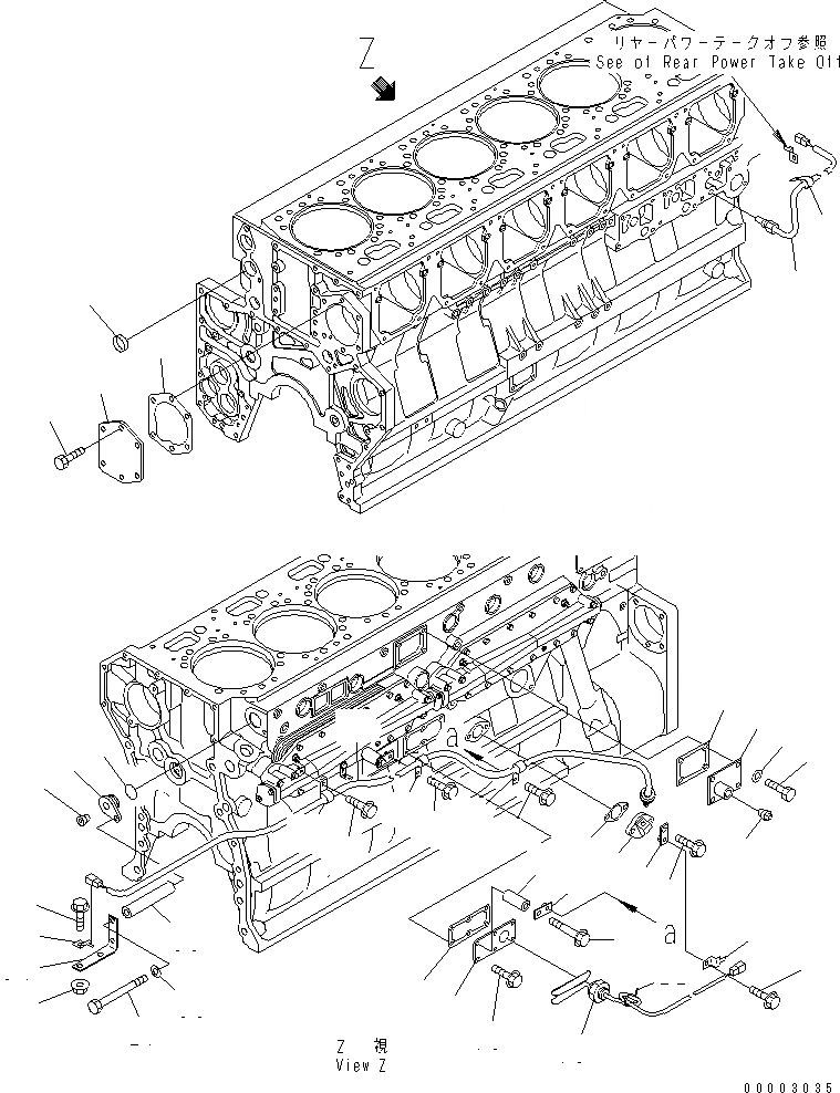 Схема запчастей Komatsu SAA6D170E-3E-8 - ЗАГЛУШКА БЛОКА ЦИЛИНДРОВ И ДАТЧИК (С VEHICLE HEALTH СИСТЕМА МОНИТОРА)(№9-) ДВИГАТЕЛЬ