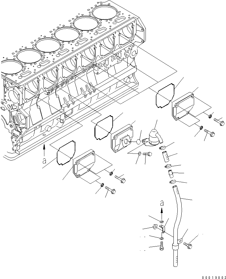 Схема запчастей Komatsu SAA6D170E-3E-8 - КРЫШКА ТОЛКАТЕЛЕЙ КЛАПАНА И САПУН(№8-) ДВИГАТЕЛЬ