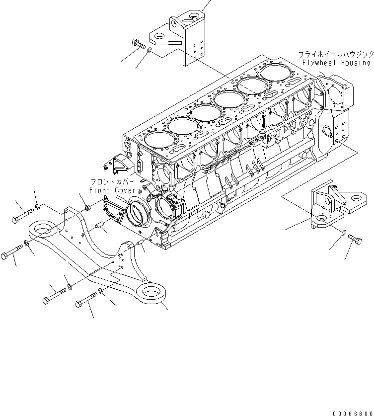 Схема запчастей Komatsu SAA6D170E-3E-8 - КРЕПЛЕНИЕ ДВИГАТЕЛЯ (KP-A СПЕЦ-Я.)(№8-) ДВИГАТЕЛЬ