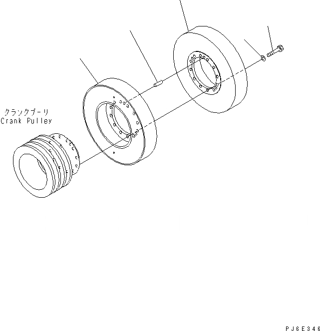 Схема запчастей Komatsu SAA6D170E-3E-8 - ДЕМПФЕР(№-) ДВИГАТЕЛЬ