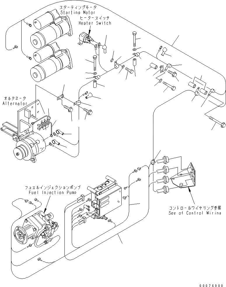 Схема запчастей Komatsu SAA6D170E-3E-8 - ЭЛЕКТРОПРОВОДКА (REGULATION OF MDG WIRE Э/ПРОВОДКА) (/)(№9-) ДВИГАТЕЛЬ