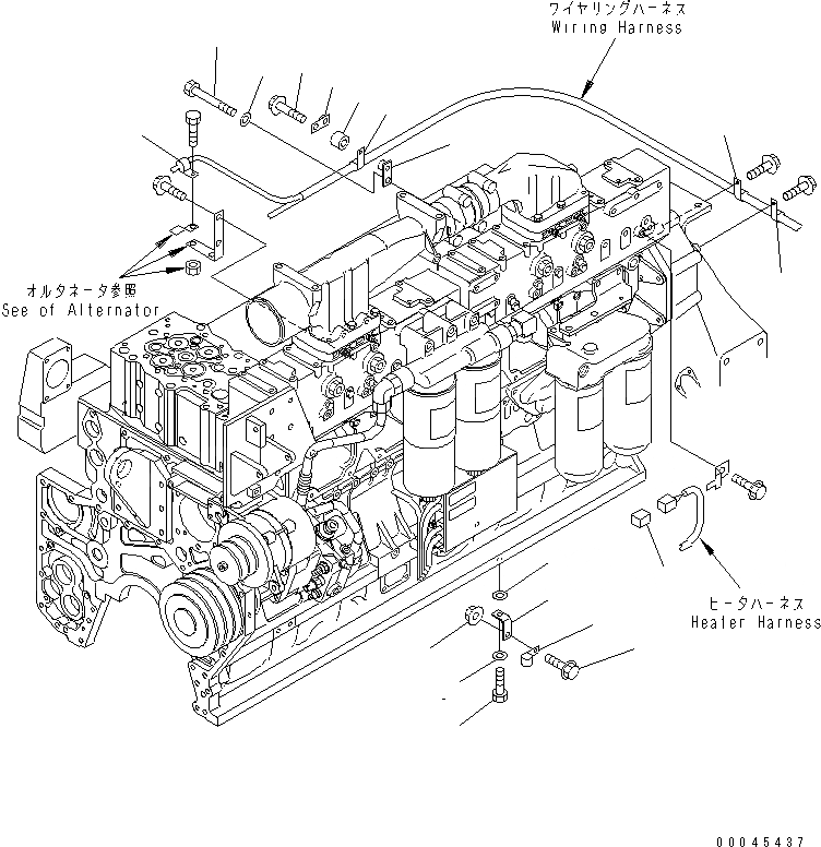 Схема запчастей Komatsu SAA6D170E-3E-8 - ЭЛЕКТРОПРОВОДКА (REGULATION OF MDG WIRE Э/ПРОВОДКА) (/)(№9-) ДВИГАТЕЛЬ