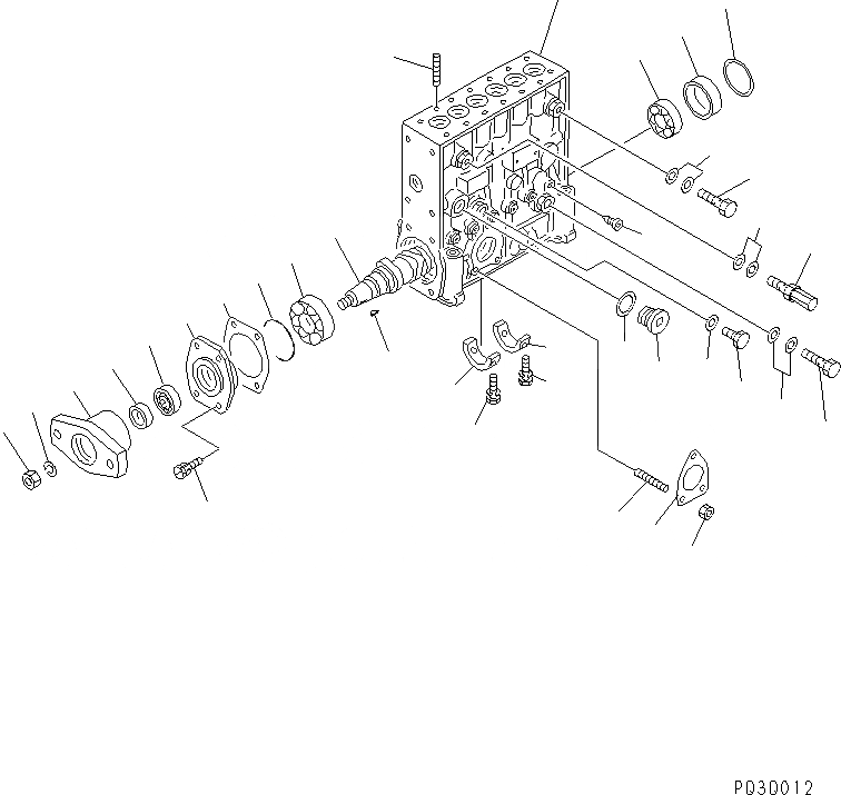 Схема запчастей Komatsu SAA6D140E-2B-8 - ТОПЛ. НАСОС (НАСОС) (/) (ВНУТР. ЧАСТИ)(№88-) ДВИГАТЕЛЬ