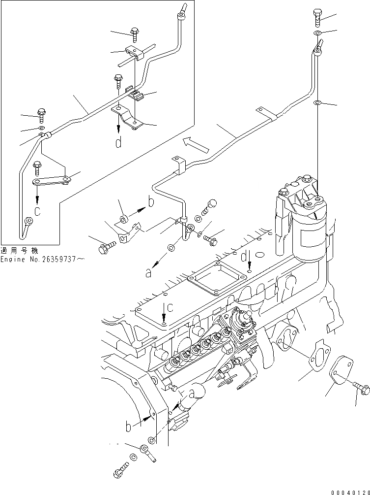 Схема запчастей Komatsu SAA6D102E-2C-8 - ЗАГЛУШКА БЛОКА ЦИЛИНДРОВ И ТРУБЫ(№89-) ДВИГАТЕЛЬ