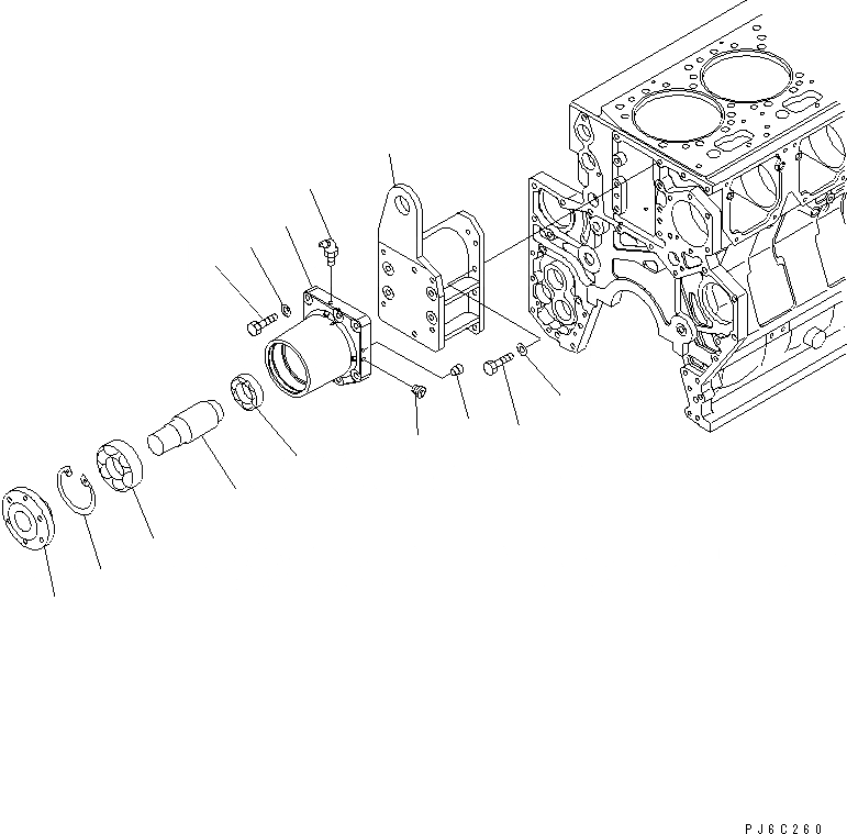 Схема запчастей Komatsu SAA6D170E-3C-8 - ПРИВОД ВЕНТИЛЯТОРА ДВИГАТЕЛЬ