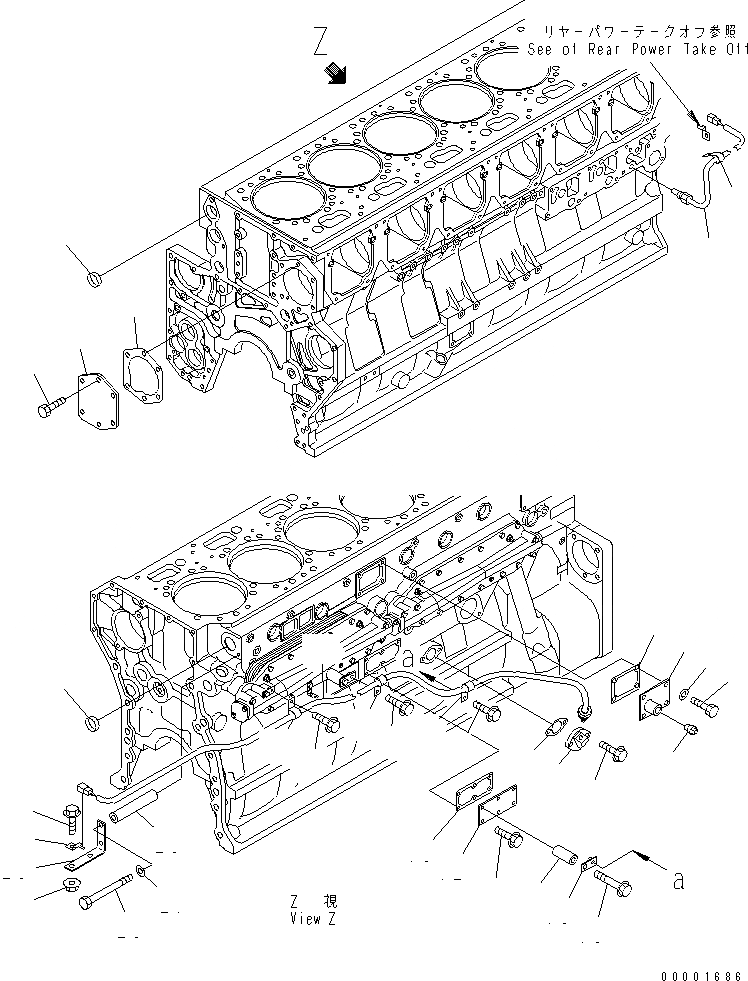 Схема запчастей Komatsu SAA6D170E-3E-8 - ЗАГЛУШКА БЛОКА ЦИЛИНДРОВ(№-) ДВИГАТЕЛЬ