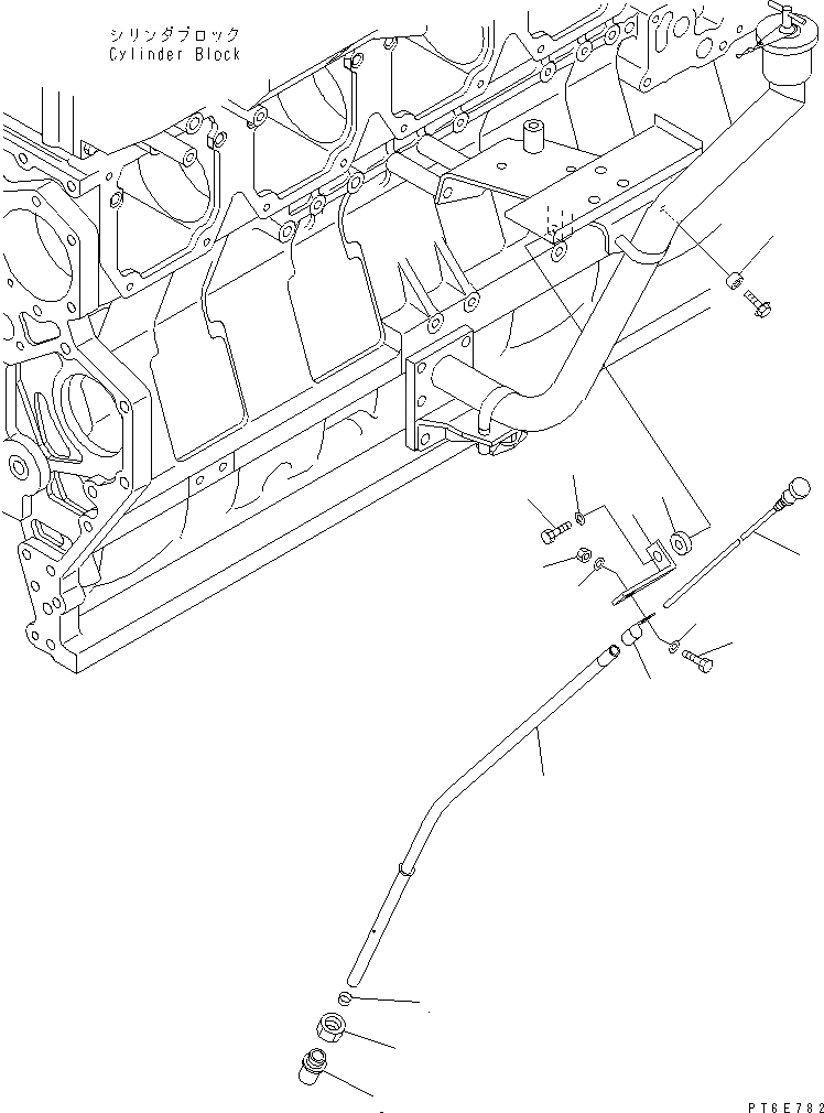 Схема запчастей Komatsu SAA6D170E-3E-8 - МАСЛ. ЩУП(№-) ДВИГАТЕЛЬ