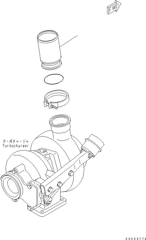 Схема запчастей Komatsu SAA6D102E-2AA-8 - ВОЗД. PIPE(№-) ДВИГАТЕЛЬ