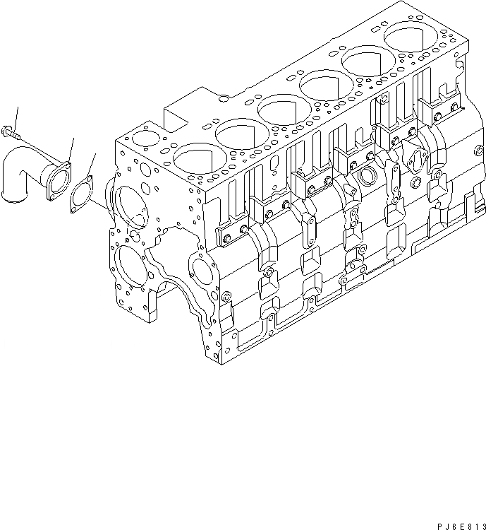 Схема запчастей Komatsu SAA6D114E-2AA-VH - ВОДН. ВХОДН. СОЕДИН-Е(№8-) ДВИГАТЕЛЬ