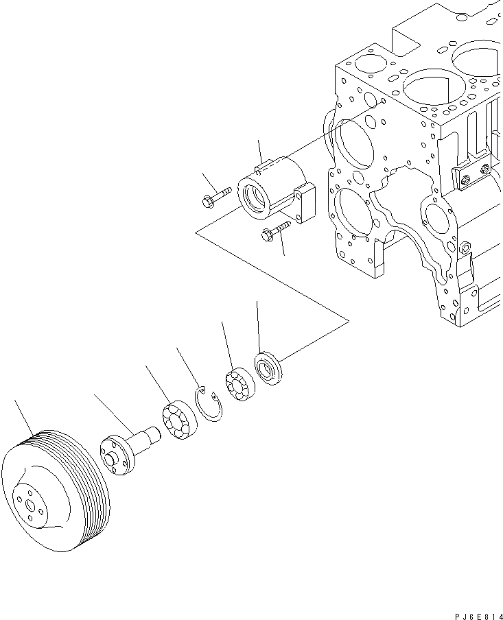 Схема запчастей Komatsu SAA6D114E-2AA-VH - ПРИВОД ВЕНТИЛЯТОРА ШКИВ(№878-) ДВИГАТЕЛЬ