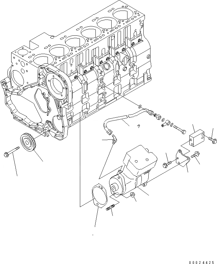 Схема запчастей Komatsu SAA6D114E-2AA-VH - КРЕПЛЕНИЕ КОНДИЦИОНЕРА(№89-) ДВИГАТЕЛЬ