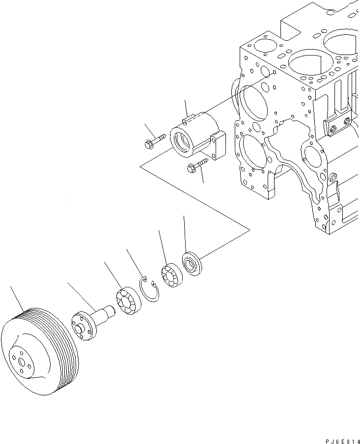 Схема запчастей Komatsu SAA6D114E-2BB-VH - ПРИВОД ВЕНТИЛЯТОРА ШКИВ(№878-) ДВИГАТЕЛЬ