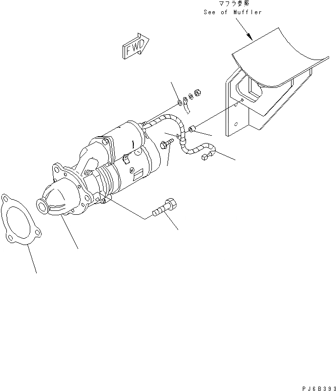 Схема запчастей Komatsu SAA6D125E-2B-8 - STARTER КРЕПЛЕНИЕ (KW)(№-) ДВИГАТЕЛЬ