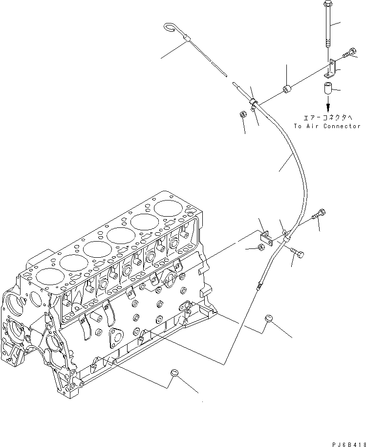 Схема запчастей Komatsu SAA6D102E-2A-8 - МАСЛ. ЩУП ДВИГАТЕЛЬ