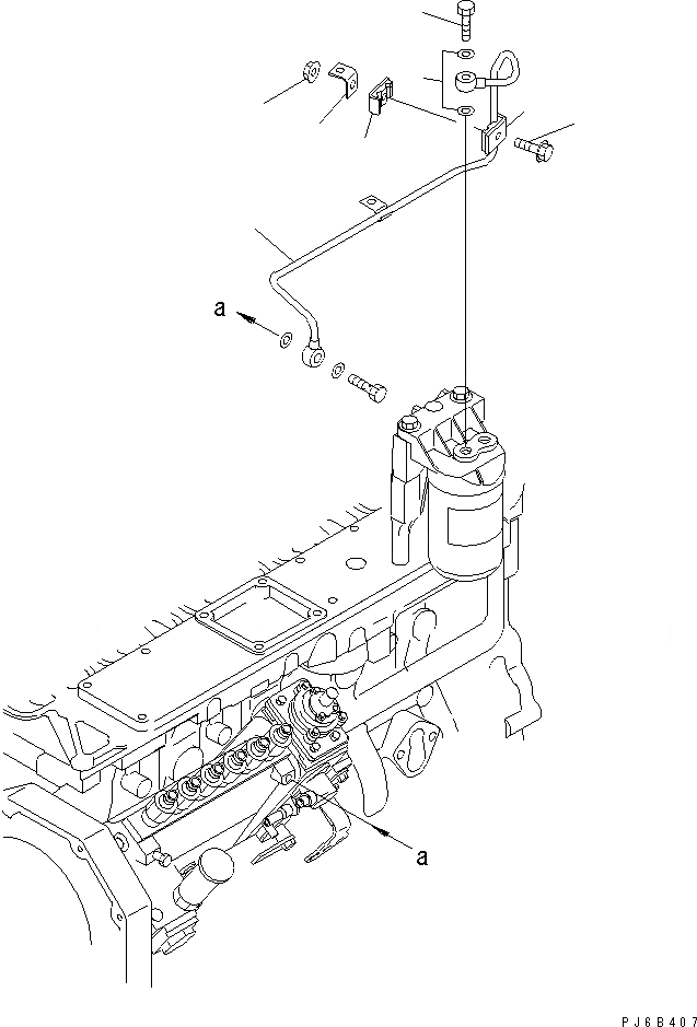 Схема запчастей Komatsu SAA6D102E-2A-8 - ТРУБЫ ТОПЛ. ФИЛЬТРА (AFTER M/C)(№788-) ДВИГАТЕЛЬ