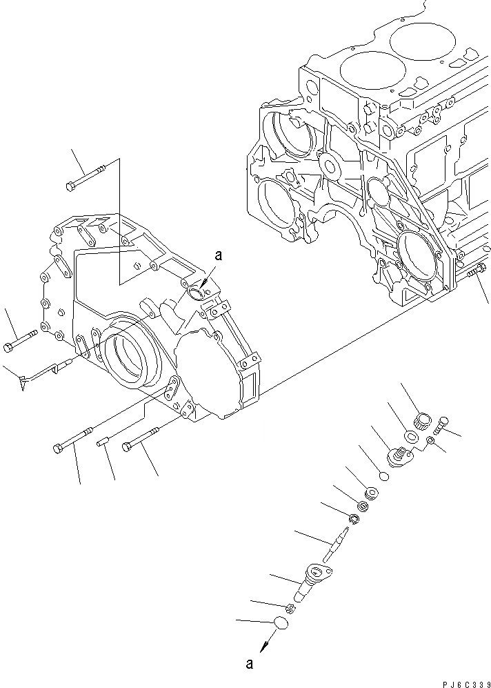 Схема запчастей Komatsu SAA6D125E-2D-8 - ПЕРЕДН. КРЫШКАКРЕПЛЕНИЕ(№778-) ДВИГАТЕЛЬ