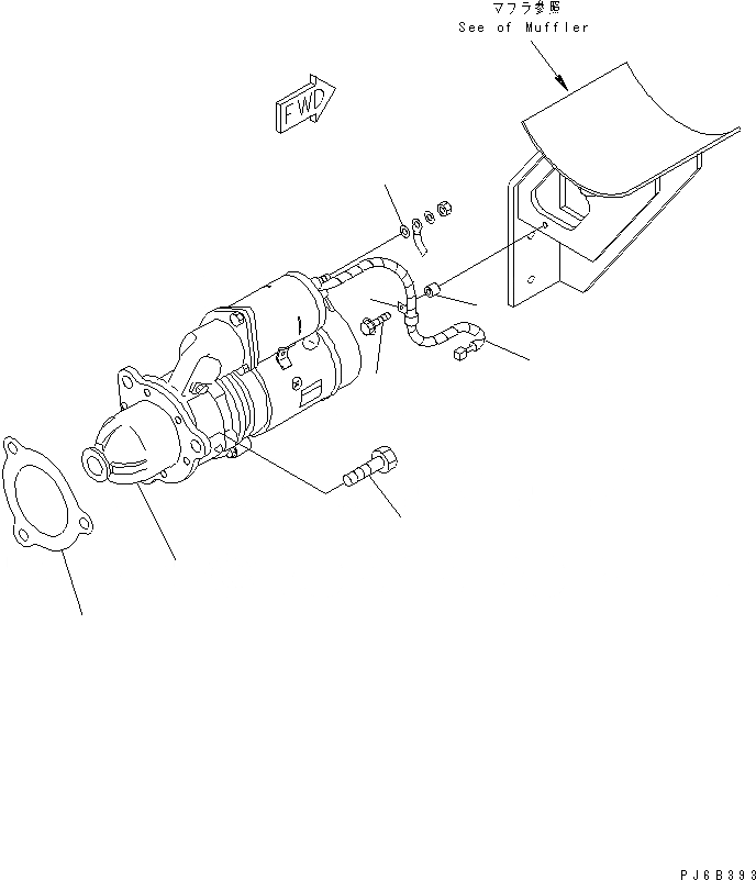 Схема запчастей Komatsu SAA6D125E-2D-8 - STARTER КРЕПЛЕНИЕ (KW)(№-) ДВИГАТЕЛЬ