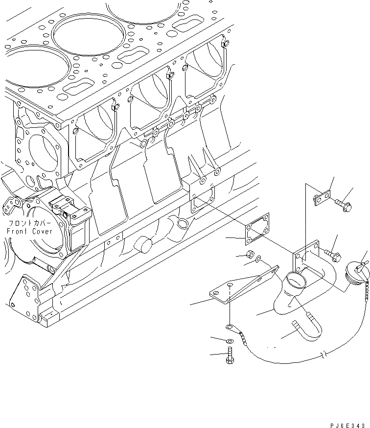 Схема запчастей Komatsu SAA6D170E-3C-8 - МАСЛОНАЛИВНОЙ ПАТРУБОК(№-) ДВИГАТЕЛЬ