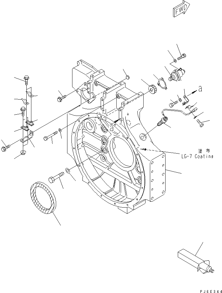 Схема запчастей Komatsu SAA6D170E-3C-8 - КАРТЕР МАХОВИКА(№-) ДВИГАТЕЛЬ