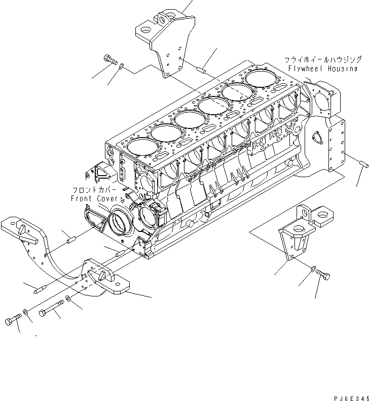 Схема запчастей Komatsu SAA6D170E-3C-8 - КРЕПЛЕНИЕ ДВИГАТЕЛЯ(№-) ДВИГАТЕЛЬ