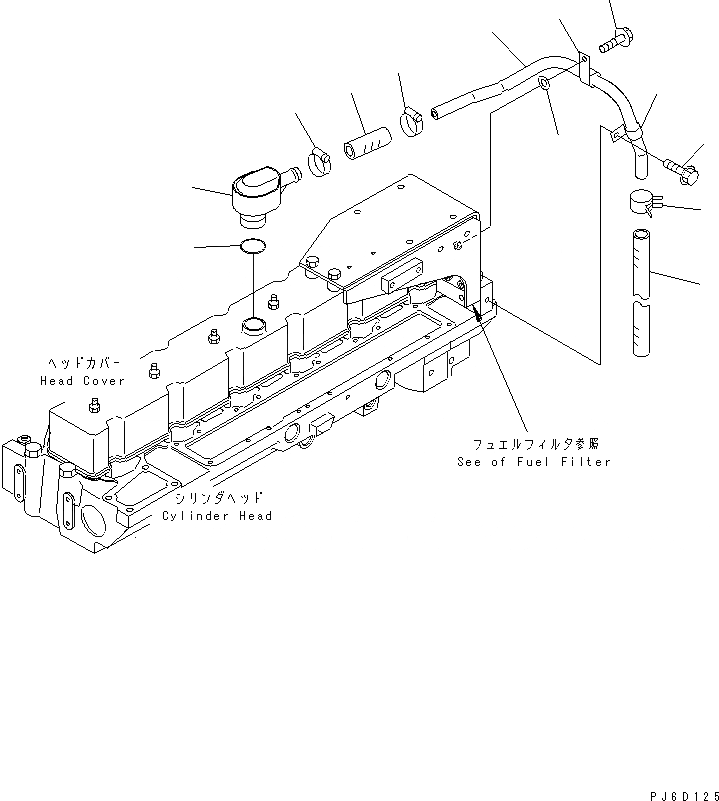 Схема запчастей Komatsu SAA6D114E-2A-KU - САПУН И ШЛАНГИ ДВИГАТЕЛЬ